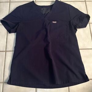 Navy blue figs, scrub top
